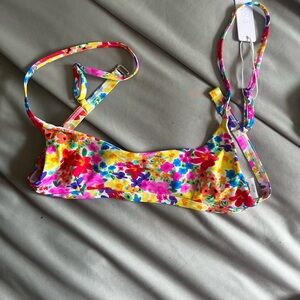 Colorful Floral Bikini Top